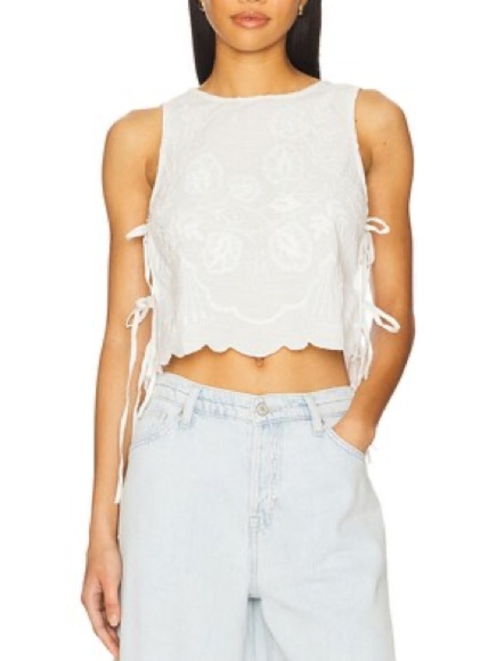 Free People Faded Gardens Tank in white - Picture 3 of 10